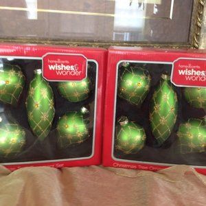Beautiful Green with Gold Christmas Tree Ornaments